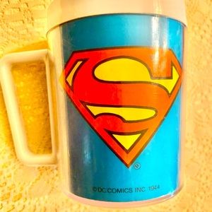 Vintage SUPERMAN Plastic Insulated Coffee Cup Mug